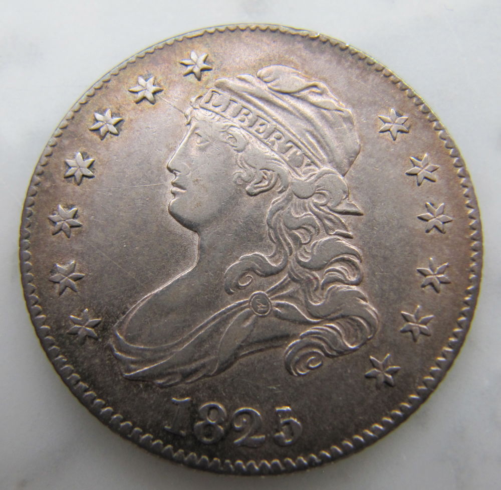1825/4/2-Capped-Bust-Quarter,-B-2,-Rot.-Rev.-For-Grading