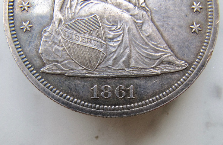 1861-Seated-Dollar-For-Grading---Circulation-Or-Proof-Strike?