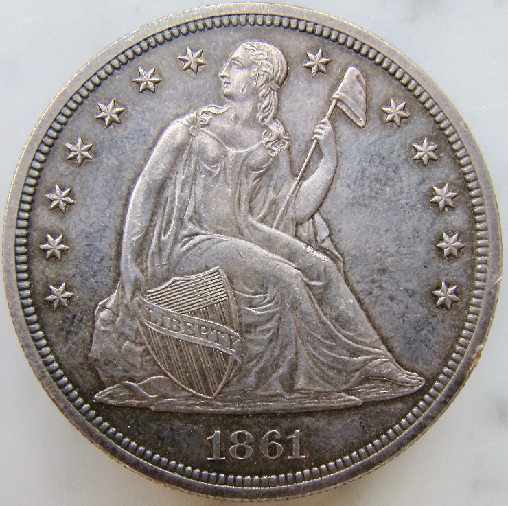1861-Seated-Dollar-For-Grading---Circulation-Or-Proof-Strike?