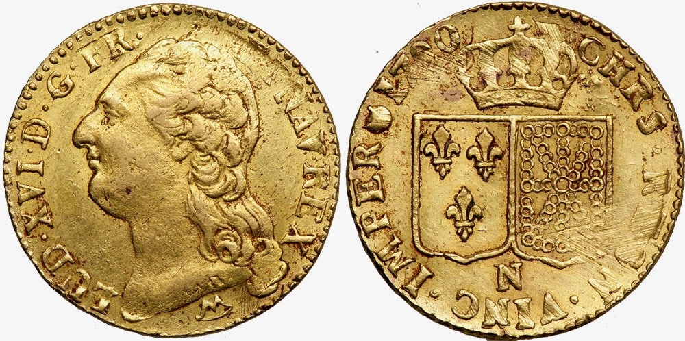France,-Louis-XVI-Ecu-D'or-1790,-Montpellier-Mint