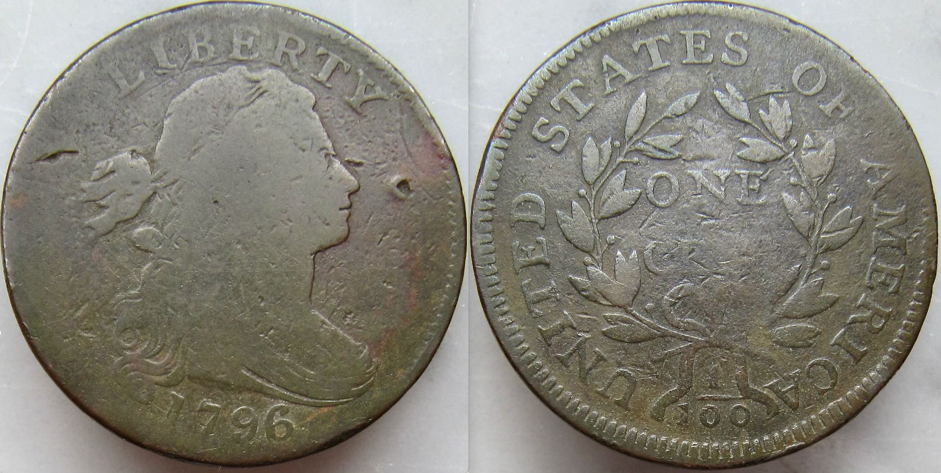 A-Nice-Early-Copper-Find---Low-Grade-But-Scarce-1796-Draped-Bust-Cent