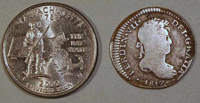 Possible-Colonial-Coins,-Very-Worn,-Help-Identify-And-Info