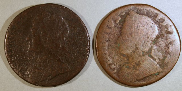 Possible-Colonial-Coins,-Very-Worn,-Help-Identify-And-Info
