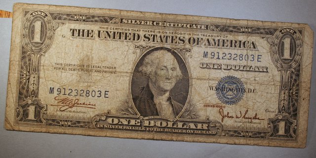 $1.00-1935c-Silver-Cert.-With-Strange-Ink?