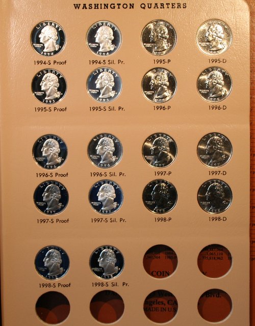 Dansco-Washington-Quarters-1932---1998-With-Proofs