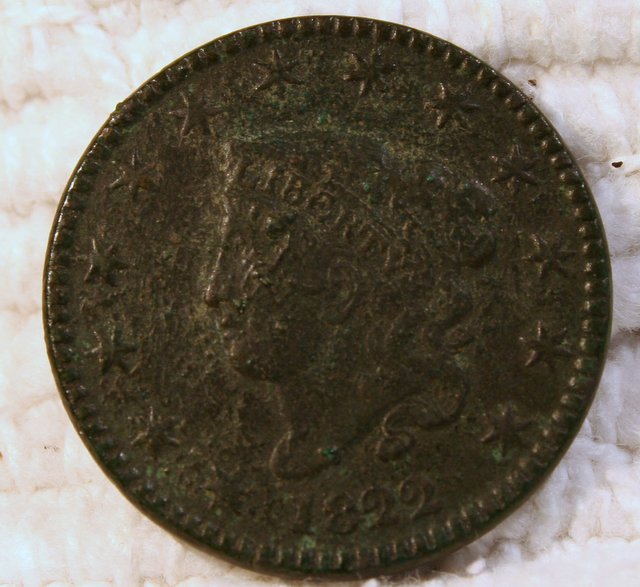 1822-Large-Cent-In-Bad-Shape