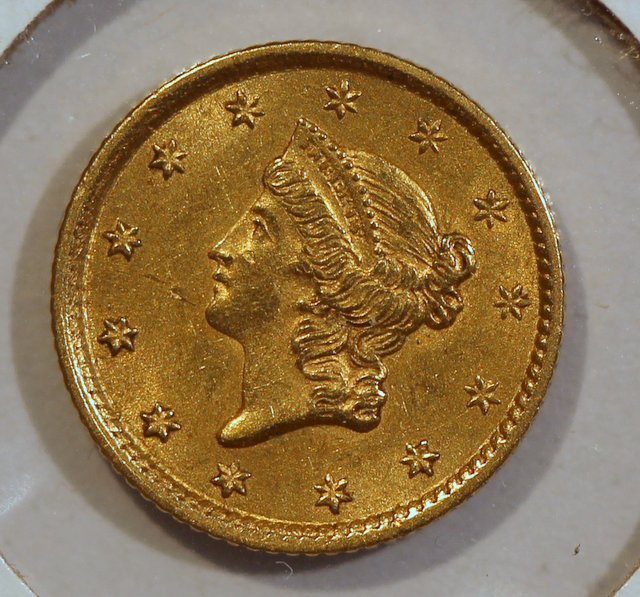 1854-Gold-$1.00-Back-From-ANACS