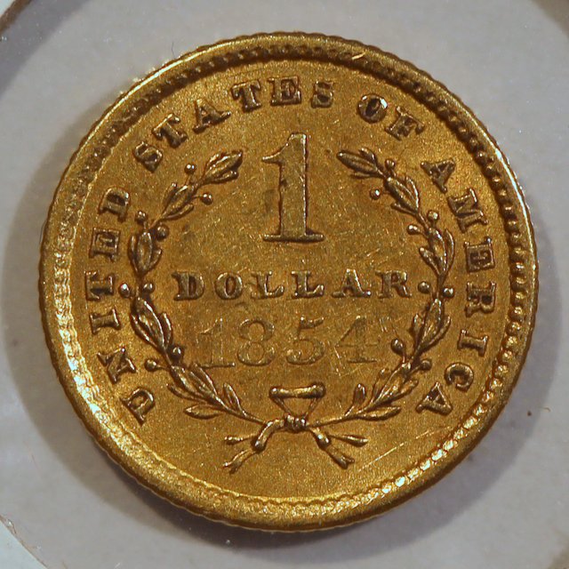 1854-Gold-$1.00-Back-From-ANACS