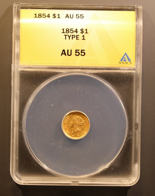 1854-Gold-$1.00-Back-From-ANACS