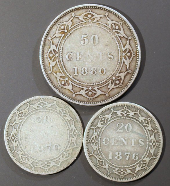 Picked-Up-Three-Victoria/Newfoundlan-Coins