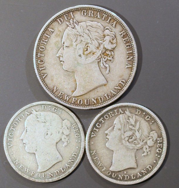 Picked-Up-Three-Victoria/Newfoundlan-Coins