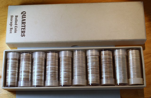 Picked-Up-38-Silver-Washington's,-Quarter-Box-Is-Full