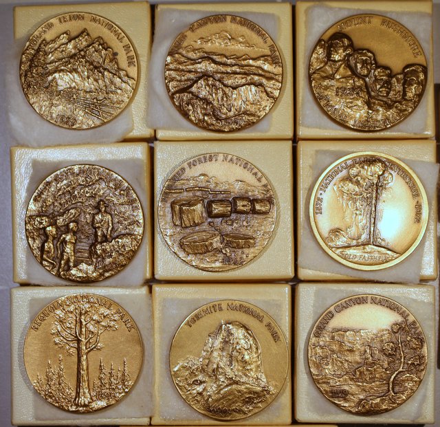 Bronze-National-Parks-Tokens-Circa-1970's