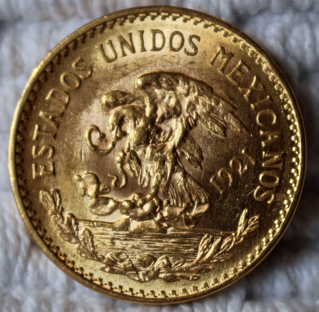 Mexico-1921-20-Peso-Gold