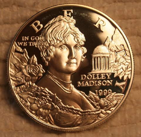 1999-Dolley-Madison-Proof-Silver--Dollar-Popular-Or-Fail.