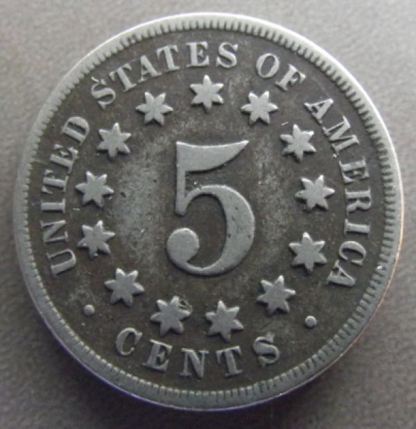 1868-Shield-Nickel---Less-Worn!