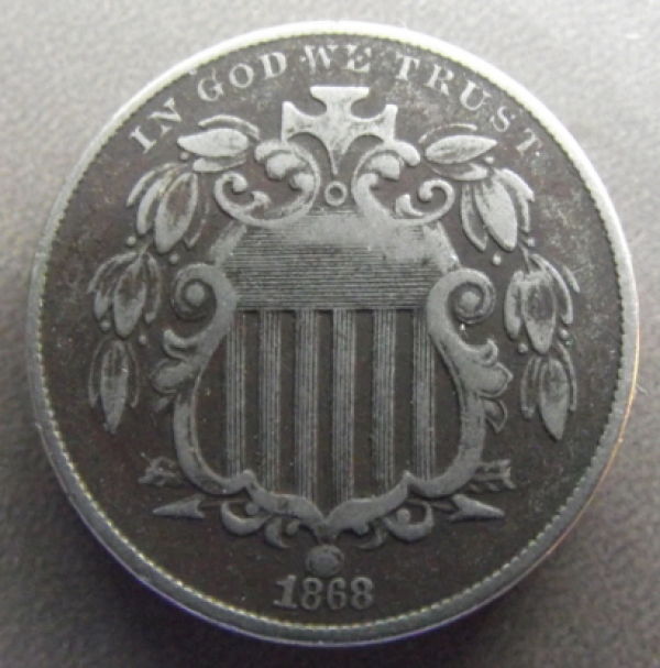 1868-Shield-Nickel---Less-Worn!