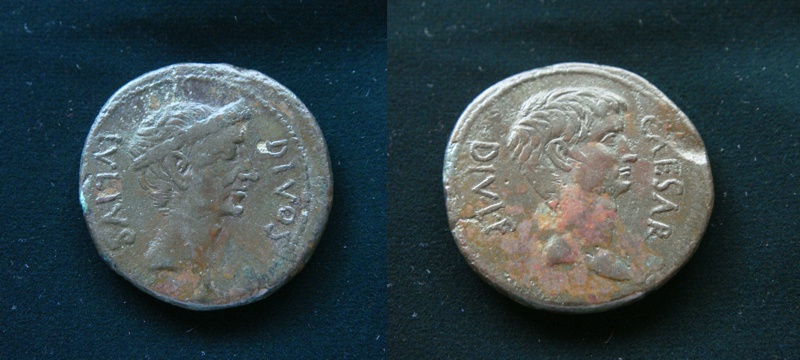 Augustus-And-Julius-Caesar-On-One-Coin