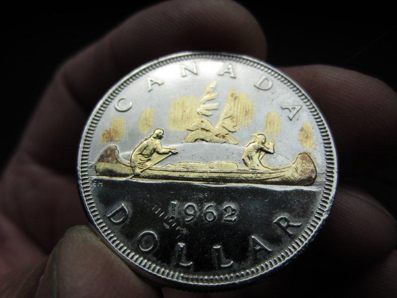 1963-Canadian-Silver-Dollar-With-Gold-On-It
