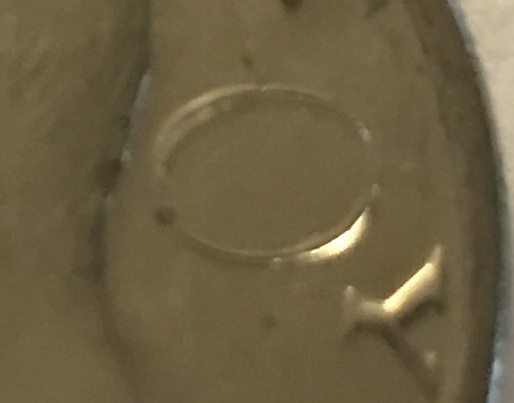 1971-D-Kennedy-Half---Unusual-Oval-Shaped-Mark-On-Obverse..