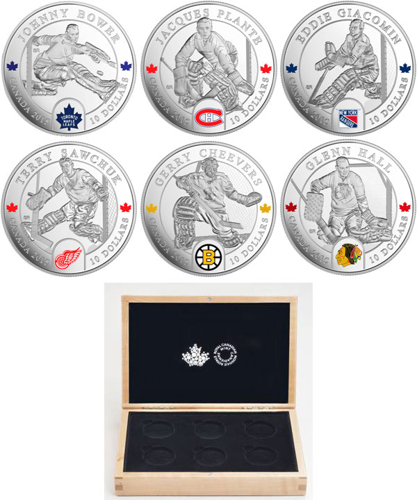 New-October-RCM-Product.-6-Coin-Original-Six-Nhl-Goalie-Set!