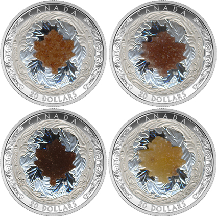 Wow!-Amazing-Drusy-Stone-Majestic-Maple-Leaf-Coin-.9999-Fine