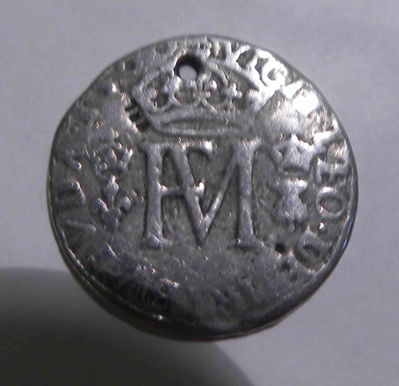 Older-Coin-With-Fleur-De-Lis-And-Latin-|-Scotland-1560