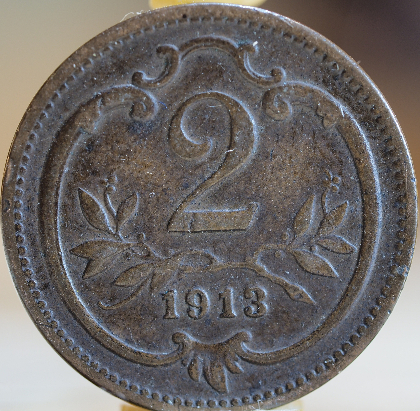 1913-Coin/Token-Identification:-Id:-Austria-Hungary-2-Heller