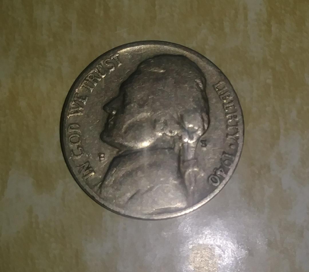1940-Jefferson-Nickel-With-B-And-S-On-Face