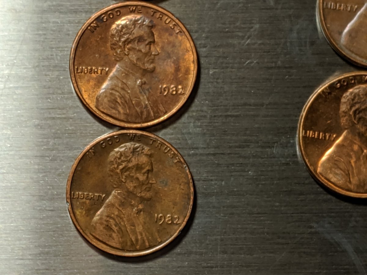 1982-Pennies-Zinc/Copper