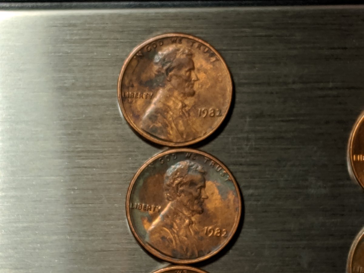 1982-Pennies-Zinc/Copper
