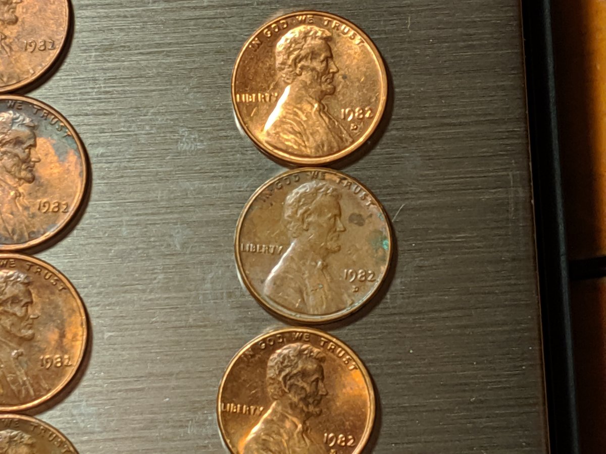 1982-Pennies-Zinc/Copper