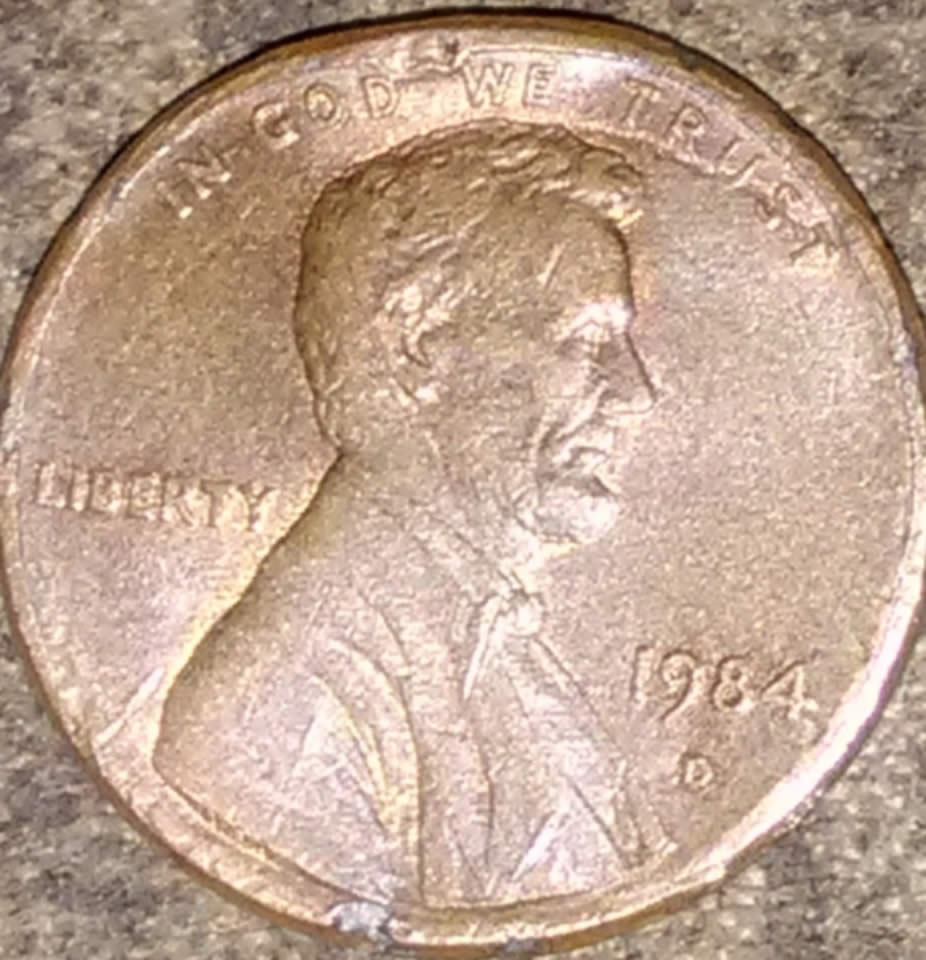 ,1984-D-DDO-Lincoln-Cent-Damaged-Planchet
