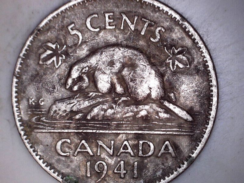 1941-Canada-5-Cent-Irregular-Surface.-Die-Clash-Or-Mule-Die-Clash-Possibly?