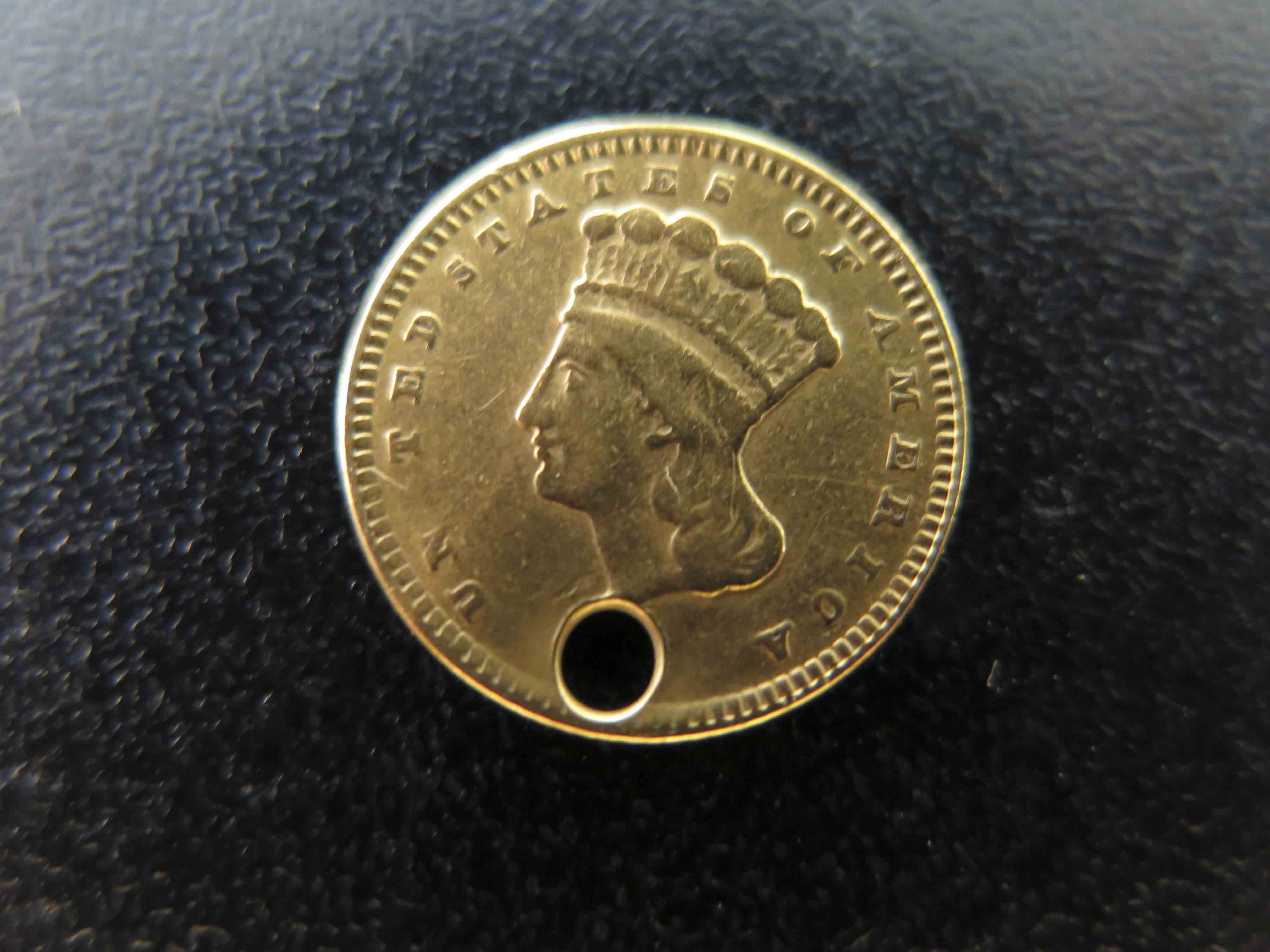 1874-Indian-Princess-One-Dollar-United-States-Gold-Coin-With-Missing-I