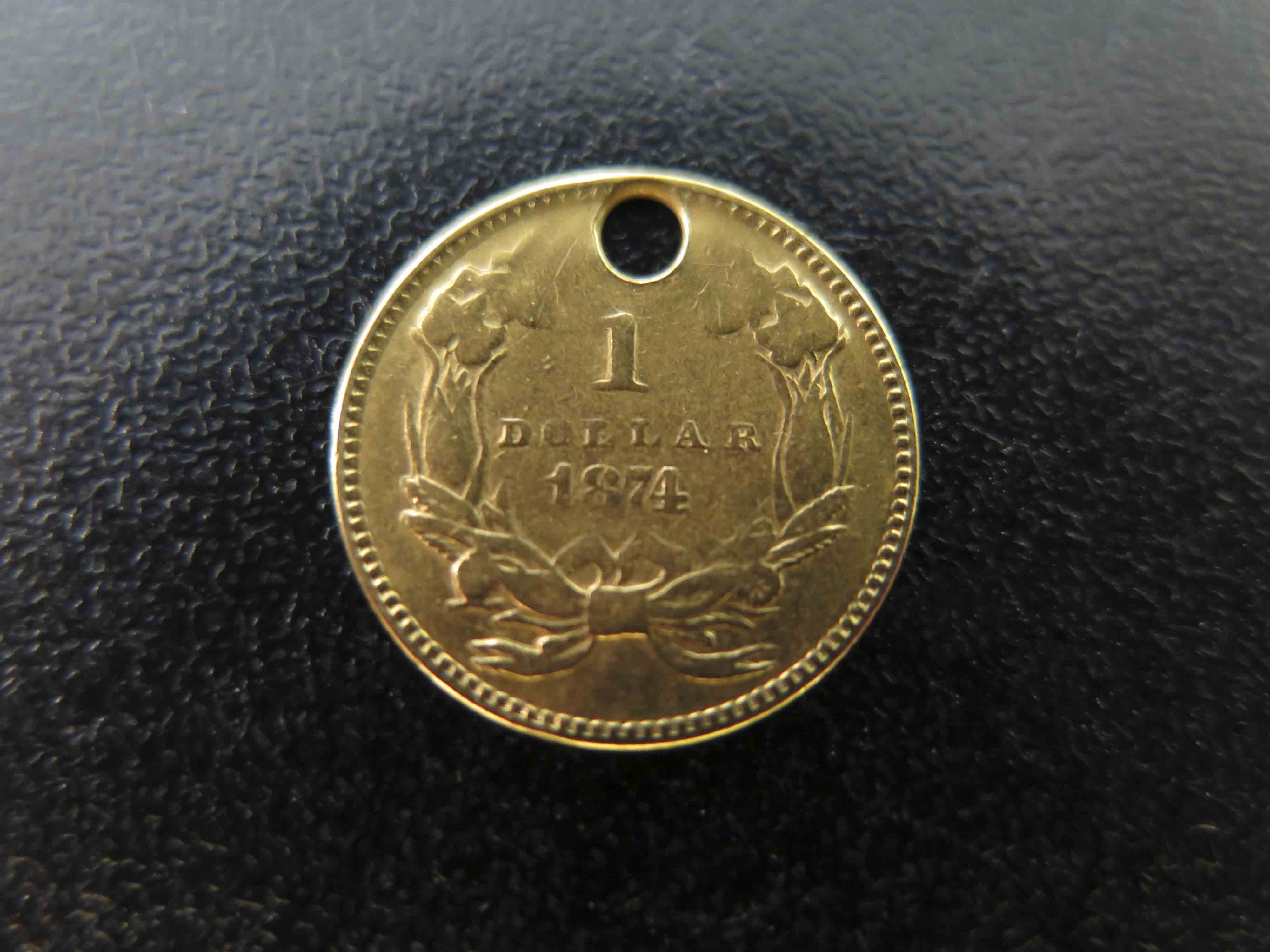 1874-Indian-Princess-One-Dollar-United-States-Gold-Coin-With-Missing-I