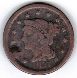 1857-Large-Cent-For-10$!