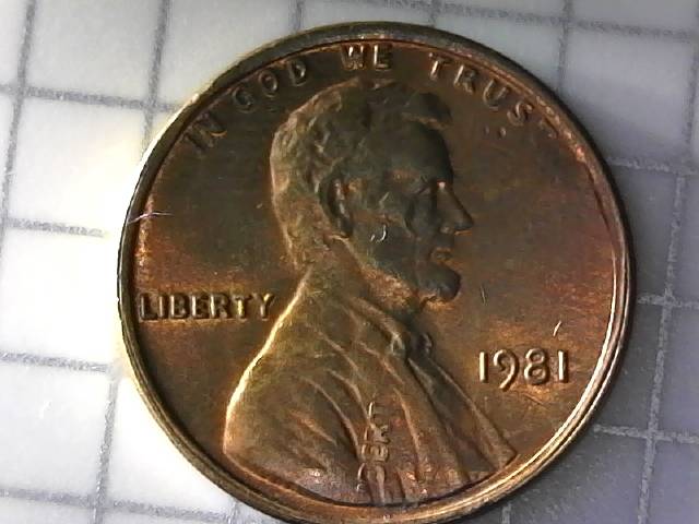 1981-Lincoln-Cent-Double-Struck-And-Rotated-90-Degrees-In-Collar-Found-Coin-Roll-Hunting