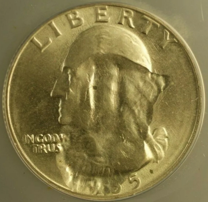 1965-Washington-Quarter-Struck-Thru-Detached-Clad-Layer-Fragment