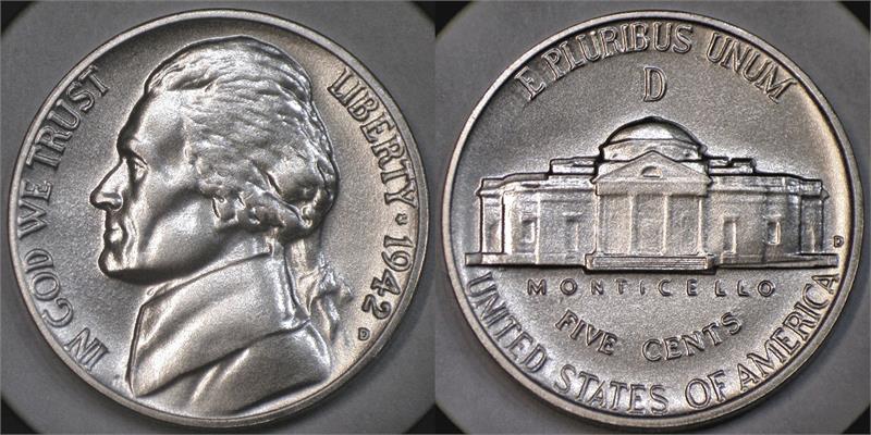 1942-D&d&d-Jefferson-Nickel-Daniel-Carr-Overstrike