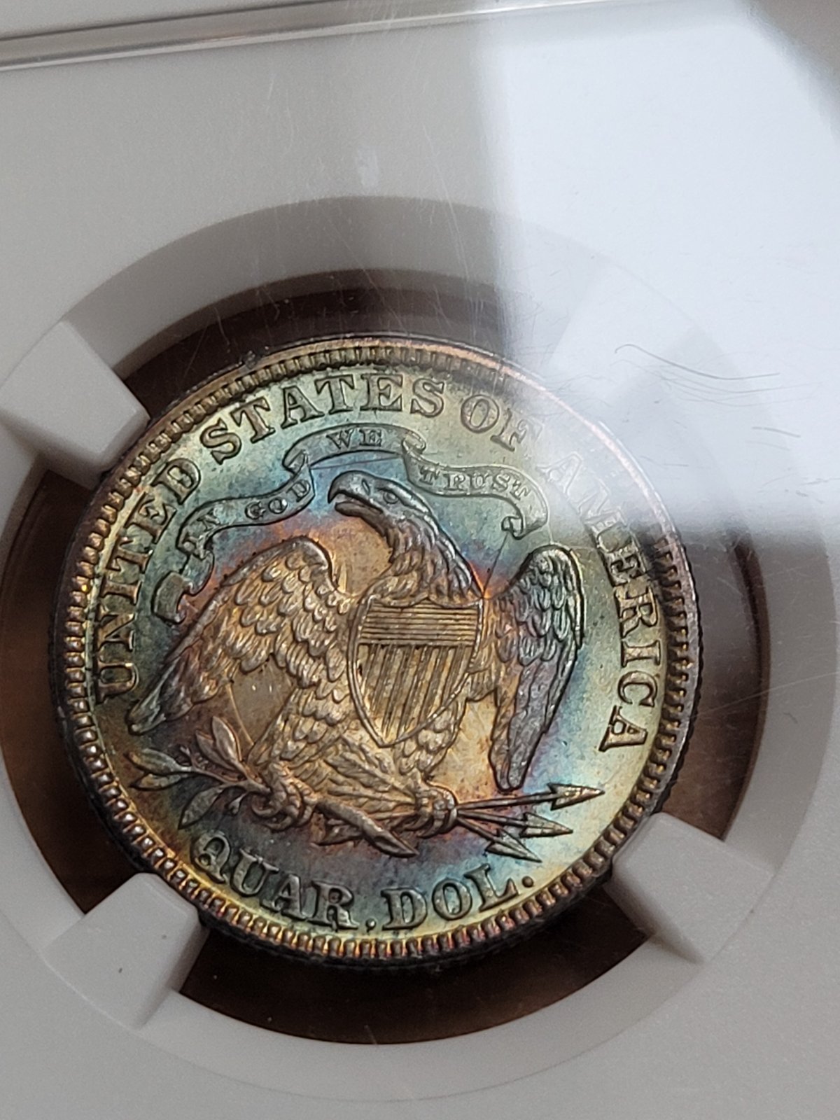 New-Snag:-1891-Seated-Quarter-NGC-MS-63-With-Some-Great-Toning