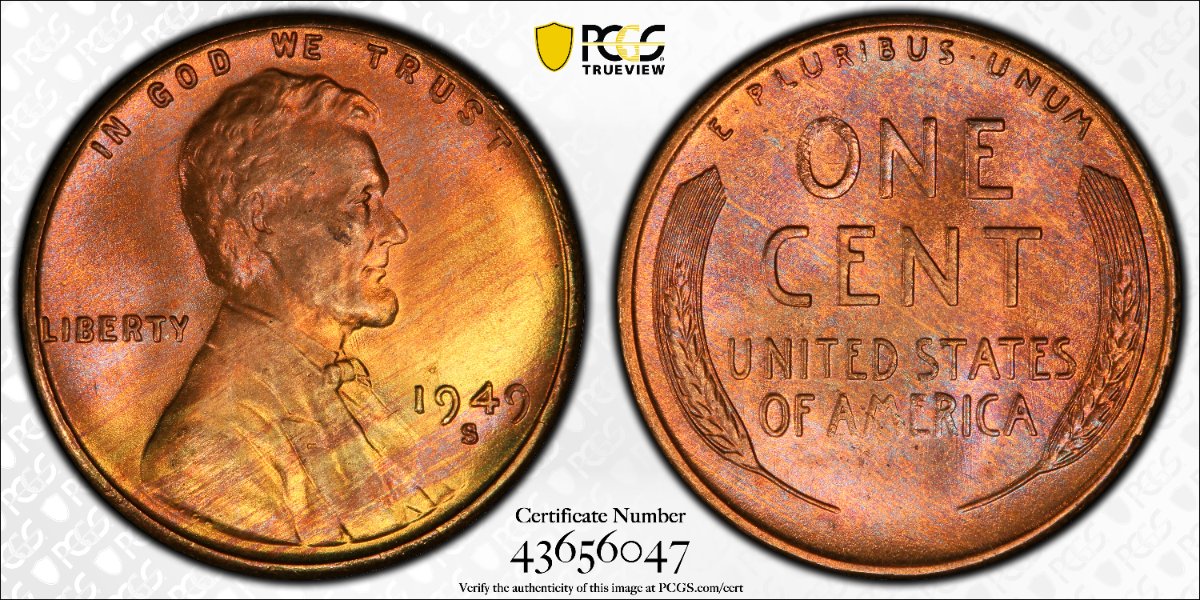 1949-S-FS-101-DDO-001-Lincoln-Wheat-Cent-PCGS-MS-66RB-Pop-1/0