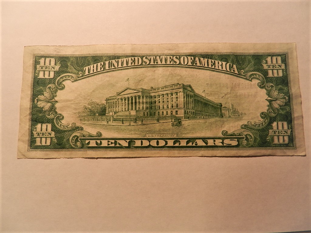 1929-$10.00-USA-Bank-Note