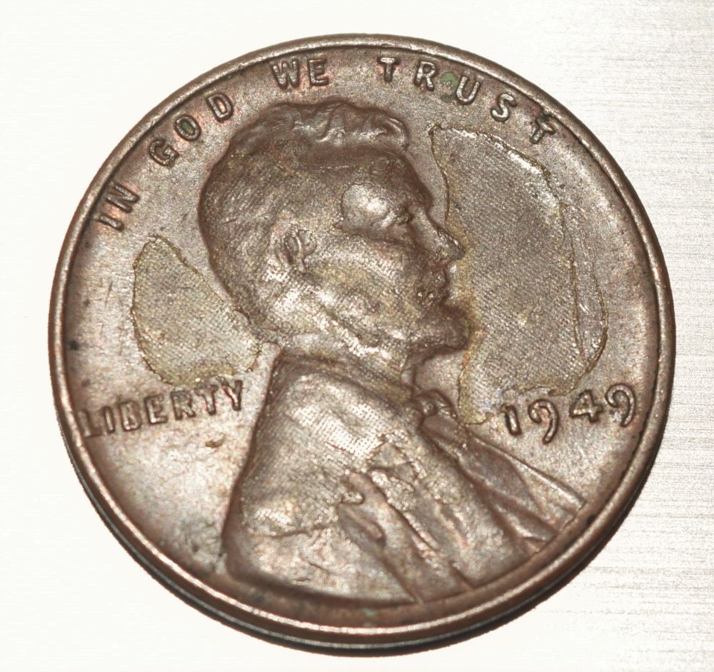 1949-P-Wheat-Cent---Is-This-Struck-Through-Cloth-Or-Something-Else