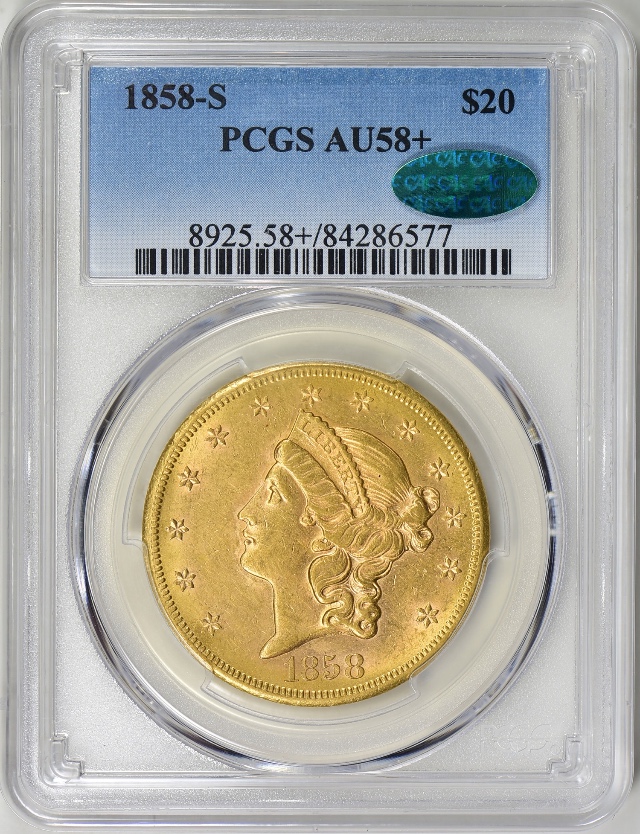 1858-S-$20-Liberty-Head-Type-1