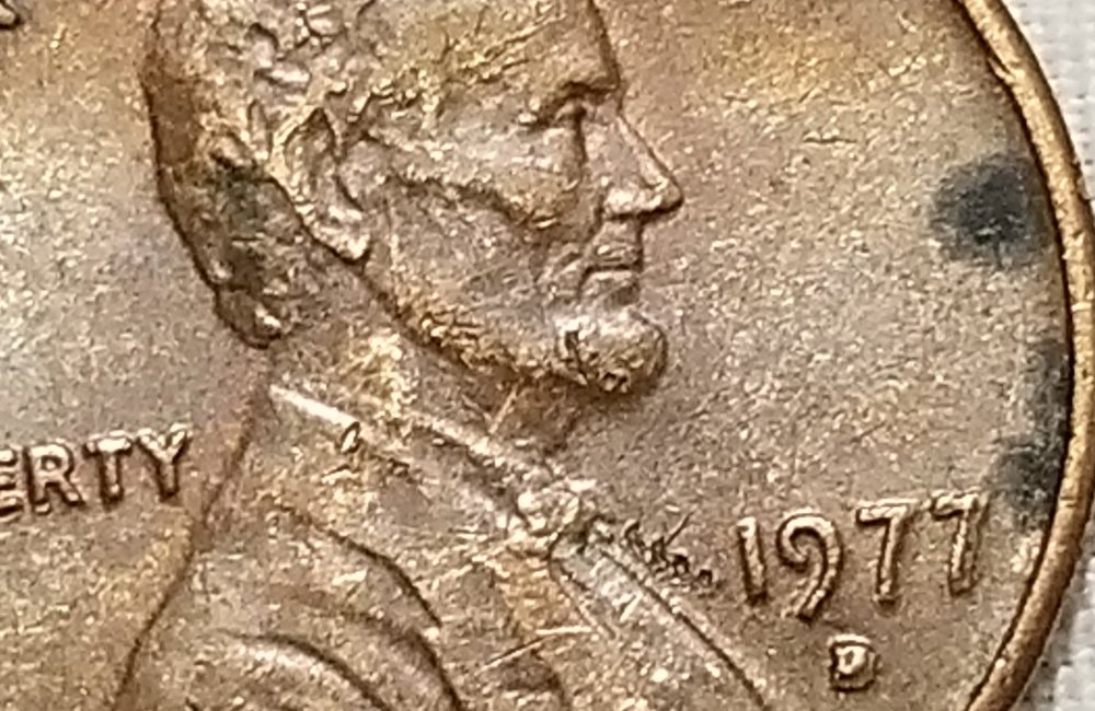 1977--Slightly-Doubled-+-Little-D-Mint-Mark-On-Top-Of-Bigger-D