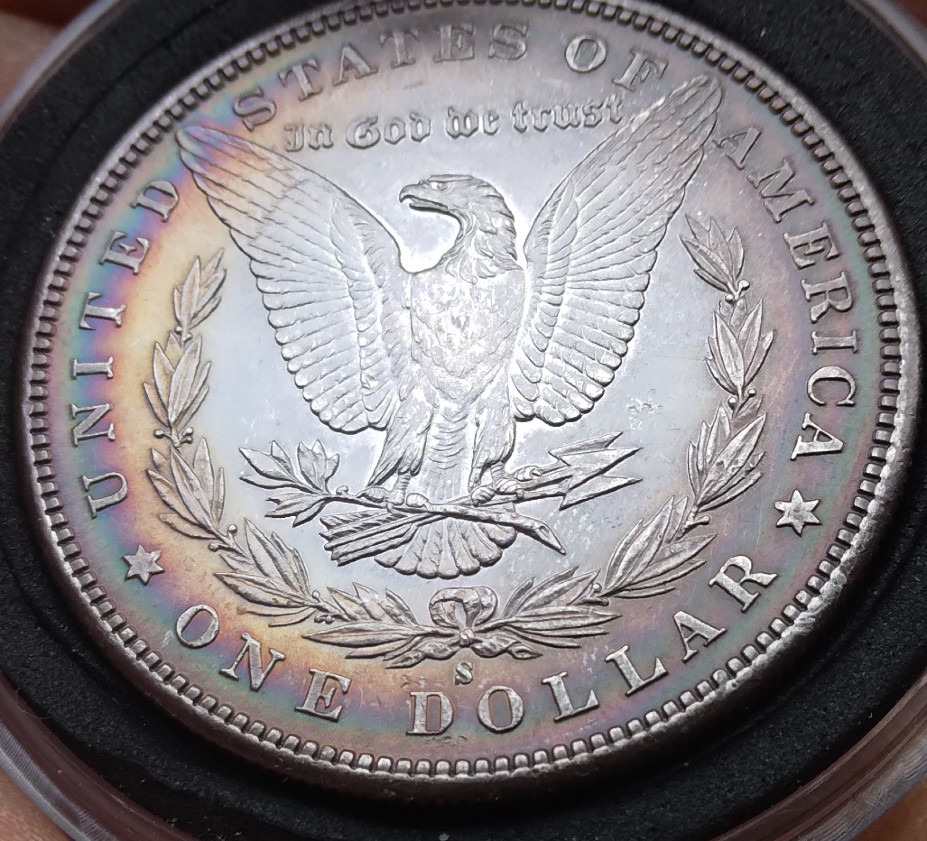 My-First-Morgan-Silver-Dollar-1881-S-Rainbow-Toned-Edges-What's-The-Grade?