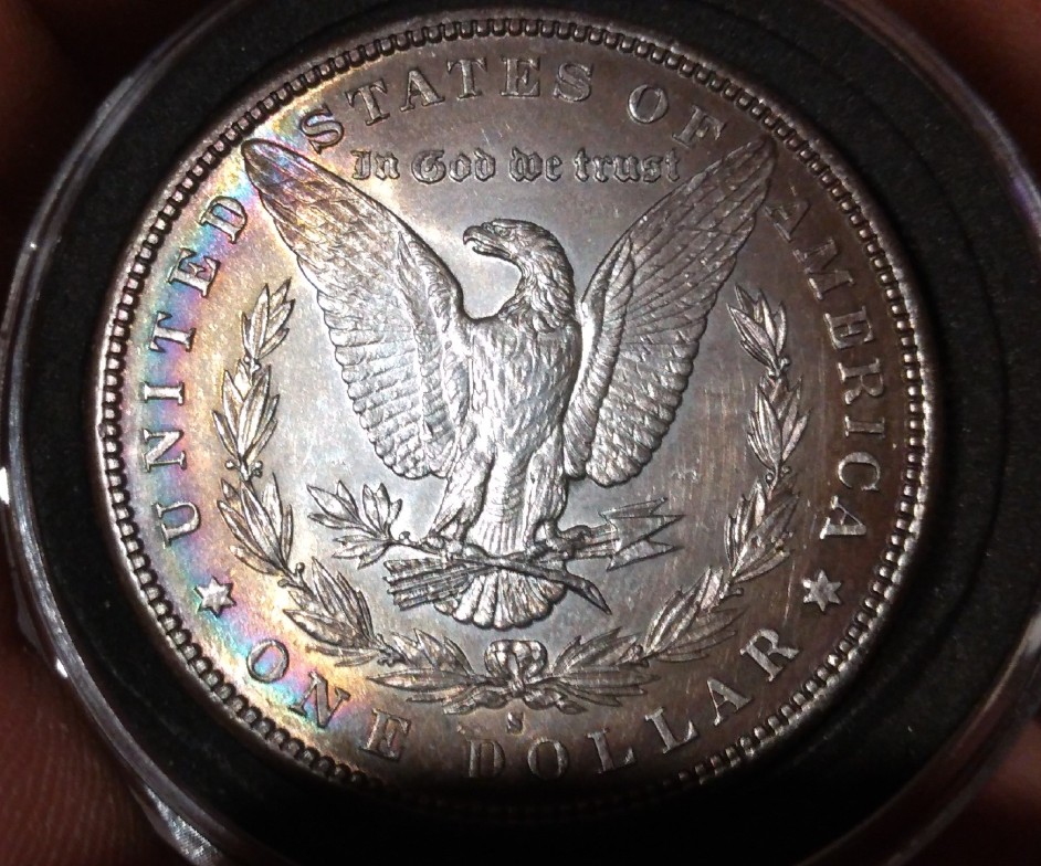 My-First-Morgan-Silver-Dollar-1881-S-Rainbow-Toned-Edges-What's-The-Grade?