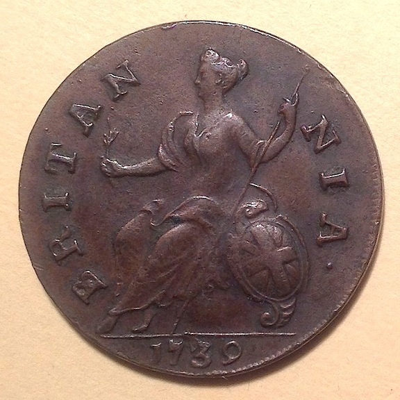 1739-Halfpenny,-Single-Exergue.