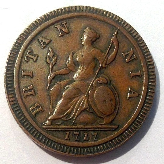 1717-Proof-Halfpenny-In-Copper.